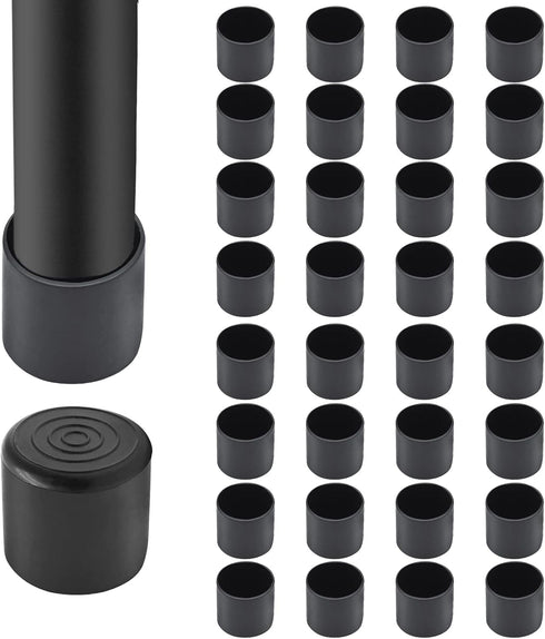 Auvotuis 32Pcs 1 Inch (25mm) Chair Leg Tips Caps, Round PVC Non-Slip Folding