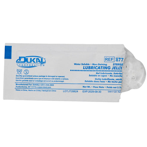 877-BX Pack, 3g 144) Dukal Lubricating Jelly Foil Sterile, (Box