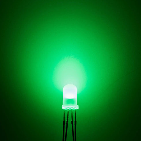 Chanzon 100 pcs 5mm RGB Multicolor Diffused LED Diode Lights, Frosted Round Tricolor, 4 Pin