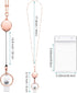 Blulu 2 Styles Set Women Beaded Lanyard with ID Holder, Retractable Badge Reel for Teacher Student