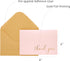 50 Pack 52 4" 6" CHRIZ.Z Thank You Cards - Blank Pink Matte Finish Cards with Gold Foiled Thank You Printed with Kraft