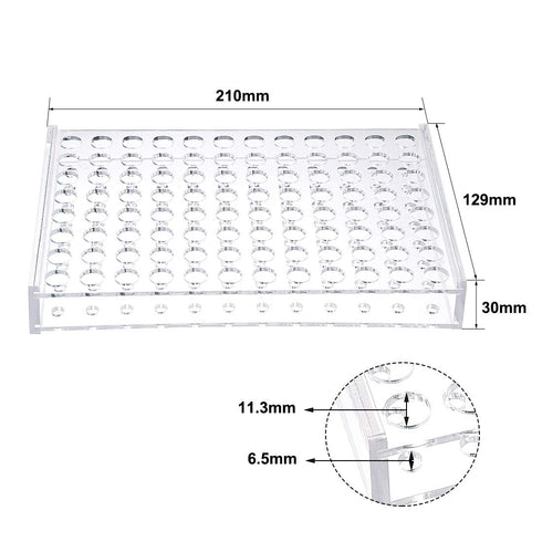 uxcell Test Tube Rack Holder, Acrylic 96-Well Clear for 0.2ml, 1.5ml