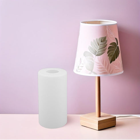E27 100mm 200mm Garneck Glass Lamp Shade Replacement for Socket, Frosted White Cylinder Glass Lampshade Diameter X