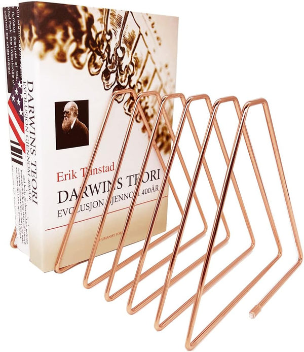JIARI Decorative Book Organizer Magazine Holder, Desktop File Sorter Organizer Bookshelf Bookends