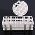 Plastic Test Tube Rack, Detachable Holder Storage Stand, Holds 60 for 16mm Dia. Tubes, White