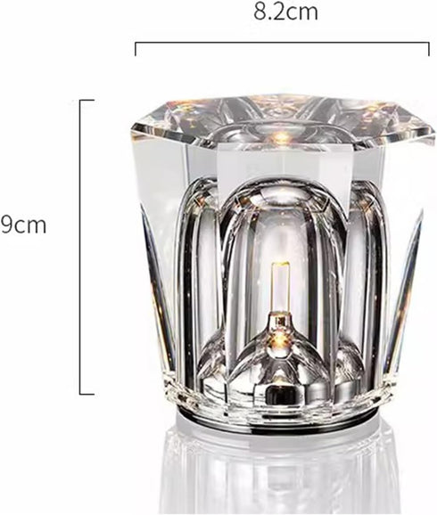 hezhuhe2258 Lamp(Style1) Table Lamp Rechargeable Crystal Small Table Lamp Camping Ambient Light Club Bar Ambient Light