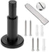 Sumnacon Sturdy Adjustable Door Stopper, Stainless Steel Modern Door Stop with Rubber Buffer, Black