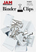 JAM PAPER Colorful Binder Clips, Large, 1 1/2 Inch (41 mm), White, 12/Pack