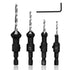 Countersink Drill Bit Set with 1/4 Hex Shank, HSS4241#6/10/13/16 Drill Bits with Hex Key Wrench - 4 PCS