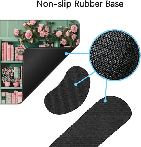 MIBITRI Set, 4Pcs Keyboard Mouse Pad Extended Gaming Mouse Pad+Ergonomics Keyboard Wrist Rest Support, Memory Foam