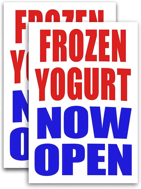 TampaPrinting Frozen Yogurt Now Open (24" X 36") Vinyl Decal Only (Pack of