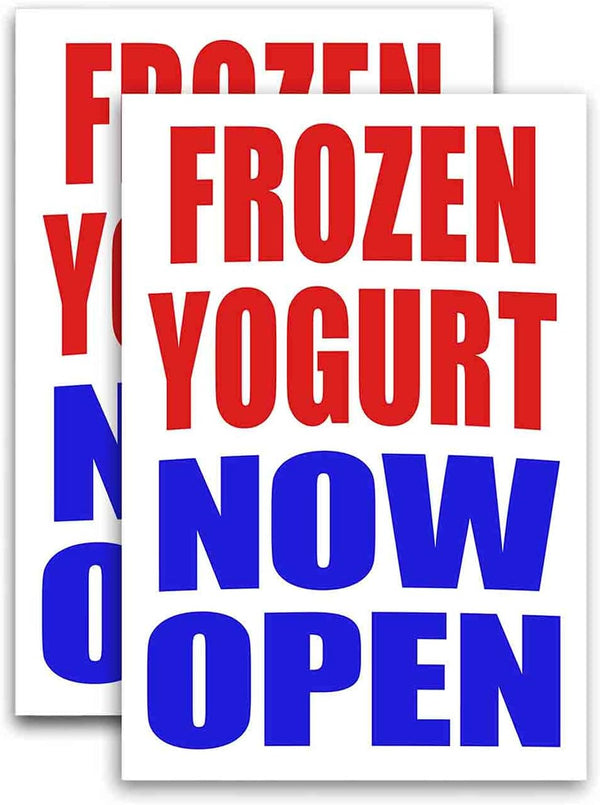 TampaPrinting Frozen Yogurt Now Open (24" X 36") Vinyl Decal Only (Pack of