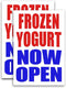 TampaPrinting Frozen Yogurt Now Open (24" X 36") Vinyl Decal Only (Pack of