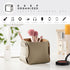 HOMIEAZICOZI 2-Pack Cork Leather Desk Accessories - Stylish Pencil Pen Holder & Makeup Brush Organizer (Champagne Gold)