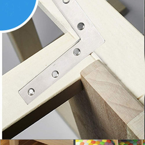 Tiberham 2Pcs 120 120 mm Flat L Shaped Corner Bracket, x Stainless Steel Right Angle Corner Brace Repair Plate, Heavy