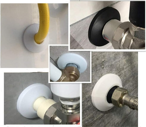 Wall Flange Cover Collars – 4 Pieces Plastic Radiator Pipe Collars for Water Pipe Drain Line Decoration