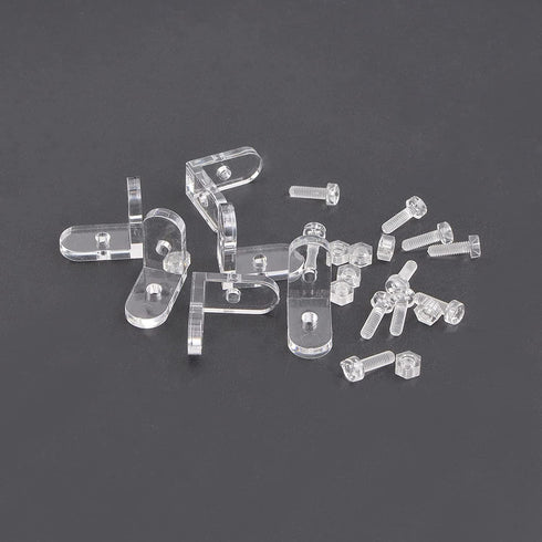 20Pcs 90 INCREWAY L Brackets Transparent Clear Acrylic Corner Bracket Degree Support Shelf Corner Brace Right Angle