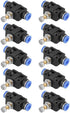 10 Pcs/Set Pneumatic Flow Speed Valve, Push In Speed Controller 6mm Air Flow Control Valve Connector