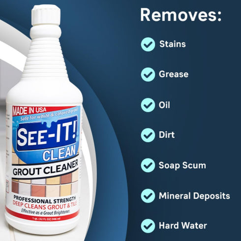 32 oz. SEE-IT! Grout & Tile Deep Cleaner Brightener & Heavy-Duty Stain Remover Acid-Free Safe for Ceramic, Porcelain