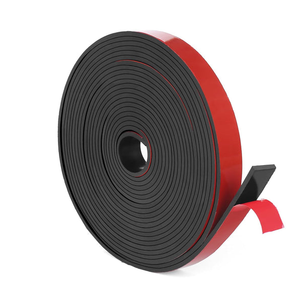 WochiTV Self Stick Black Neoprene Rubber Rolls, 1/2" Wide x 1/16" Thick x 180" Long for DIY Insulation, Cushion, Gasket