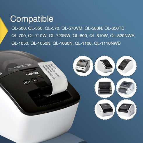 BETCKEY Compatible Multipurpose Labels, Replacement for Brother DK-1204 (2/3" x 2-1/8") for Brother QL Printers