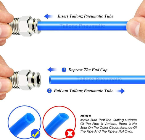 TAILONZ PNEUMATIC 304 Stainless Steel Male Straight 4MM Tube OD x 1/8 Inch NPT Push to Connect Fittings (Pack of 2)