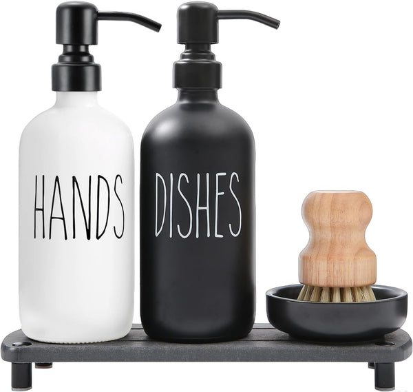MOMEEMO Soap Dispenser for Kitchen Sink Comes with Stainless Pumps, Instant Dry