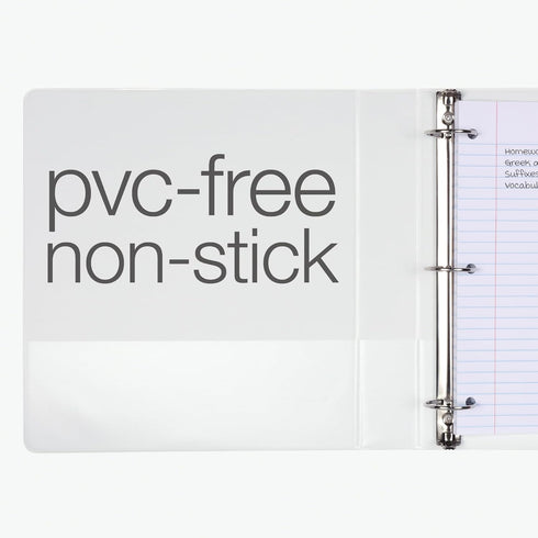 Oxford 1.5" Round Ring Binders, View Binder, XtraLife Hinge, Non-Stick, PVC-Free, White, 350 Sheet Capacity
