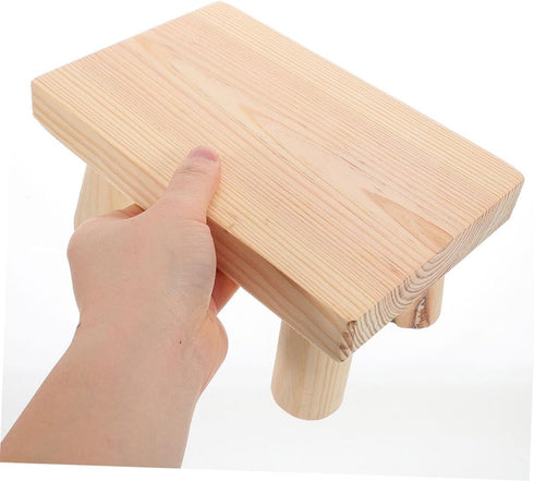 Generic 2pcs Wooden Step Stool Foot Stool for Portable Design for Dining Table Study Desk and Shoe Changing Sturdy