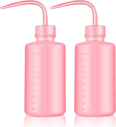 Wash Bottles - 2pcs 250ml Economy Plastic Safety Wash Bottle, Medical Label Green Soap Cleaning Bottle (Pink)