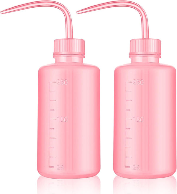 Wash Bottles - 2pcs 250ml Economy Plastic Safety Wash Bottle, Medical Label Green Soap Cleaning Bottle (Pink)