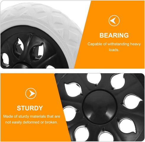 2-Pack 6.29In Replacement Shopping Cart Wheels Heavy Duty Plastic Pu Rolling Wheels for Grocery Trolleys Laundry Carts
