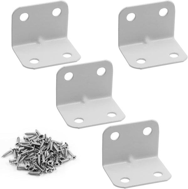 Waziaqoc 4 PCS 1 x 1.2 Inch L Shape Shelf Bracket, White 26