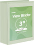 SUNEE 3 Ring Binder (Green) - 3 Inch 1 Pack, Clear View Binder Three Ring PVC-Free (Fit 8.5x11 Inches) for School or