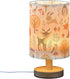 Oarencol Bedside Table Lamp Woodland Animals Nightstand Lamp with Wood Fox Owl Deer Buuny Trees Leaves Desk Lamps
