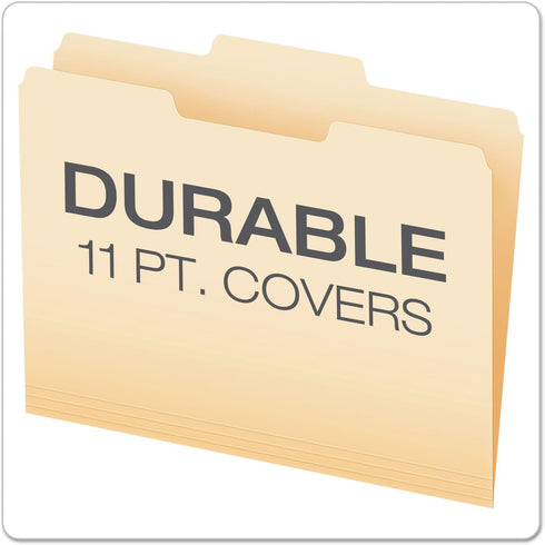 Pendaflex File Folders, Letter Size, Manila, 1/3 Cut, 100/BX (752 1/3-2)