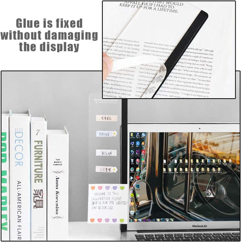 Monitor Memo Board Sticky Note Holder, Acrylic Transparent Message Board for Office, 1 Set (Left & Right) by Lechay