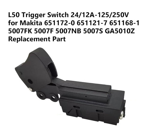 2 Pack L50 Trigger Switch, 24/12A-125/250V for Makita 651172-0, 651121-7, 5007FK, Replacement Part