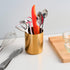 Nordic Style Stainless Steel Desk Organizer, Simple Pen Cup, Makeup Brush Holder for Vanity, Bathroom, Golden