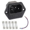 AC 250V 10A 2 in 1 Mount Inlet Module Plug Socket Power Entry Connector, Male Blades with 10A Fuse