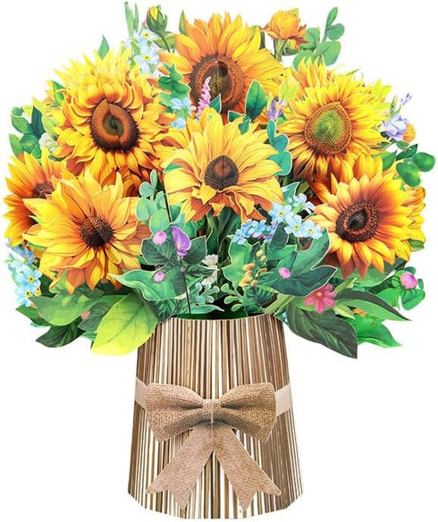 TRYUEN 3D Flower Pop Up Greeting Cards, Flower Bouquet Card for Mother's Day