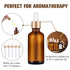 PrettyCare Eye Dropper Bottle 2 oz (12 Pack Amber Glass Bottles 60ml) with Golden Caps, Labels, Funnel & Pipettes