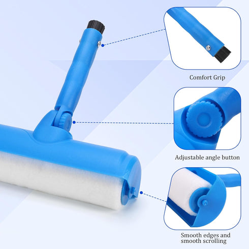 Woxnoc Kit,9FT 10 Inch Ceiling Paint Roller No Drip Extension Pole Included Ceiling Paint Roller with Shield