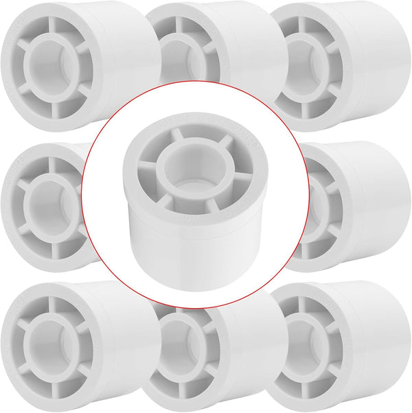 10 Pack 1-1/2"x 1/2" PVC DWV Reducing Bush Adapter Pipe Fitting SCH40 PVC Reducer Bushing for Home Sewer Plumbing