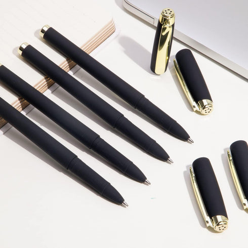 Black Ink Gel Pens - 1.0 mm Bold Point with Large Ink Cartridge, 12 Pack