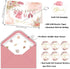 SolarGlory 50 Pack Set Pink Baby Shower Thank You Cards with Envelopes & Stickers for Girl, Floral Design Girl Thank