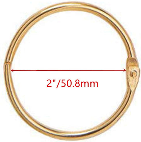 XMHF 2 Inch Loose Leaf Binder Rings, Nickel Plated Steel, 5 Pack, for School Home Office