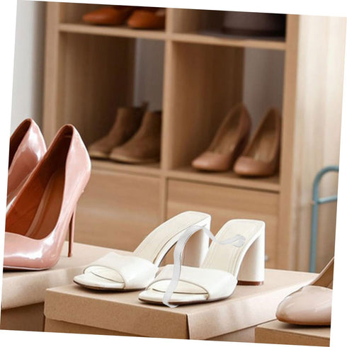 15PCS Closet Hemobllo Acrylic Shoe Display Stand Supports for Sandals High Heel Shoe Rack Holder Elastic Shaper