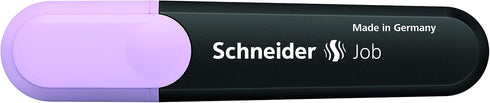 Schneider Job Pastel Highlighter, Chisel Tip 1 + 5 mm, Black Barrel, Lavender Ink, Box of 10 Highlighters (1528) -