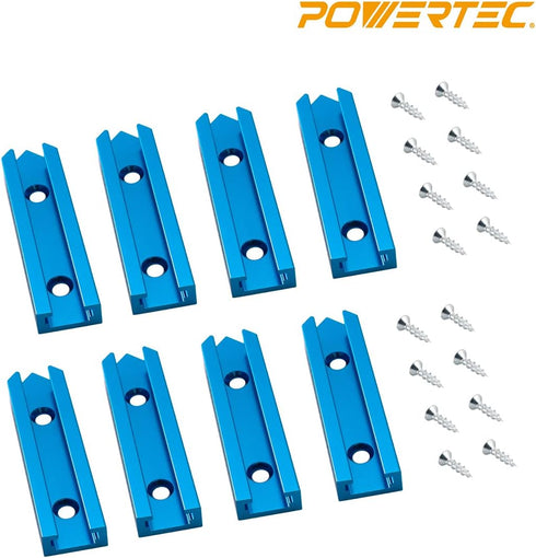 POWERTEC 71704 3" T-Track Intersection Kit, 2 Sets with Predrilled Mounting Holes for Woodworking Jigs